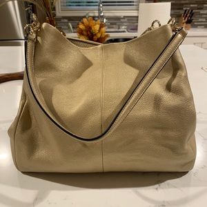 Gold leather Coach bag
